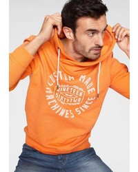 orange bedruckter Pullover mit einem Kapuze von Tom Tailor