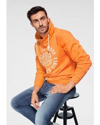 orange bedruckter Pullover mit einem Kapuze von Tom Tailor