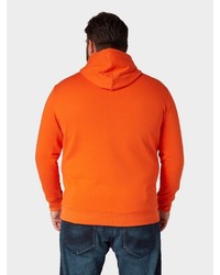 orange bedruckter Pullover mit einem Kapuze von TOM TAILOR Men Plus