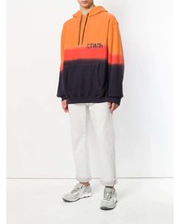 orange bedruckter Pullover mit einem Kapuze von Heron Preston