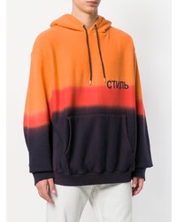 orange bedruckter Pullover mit einem Kapuze von Heron Preston