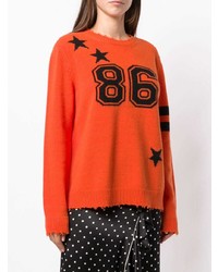 orange bedruckter Pullover mit einem Rundhalsausschnitt von RED Valentino