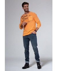 orange bedruckter Pullover mit einem Rundhalsausschnitt von Camp David