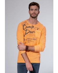 orange bedruckter Pullover mit einem Rundhalsausschnitt von Camp David