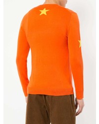 orange bedruckter Pullover mit einem Rundhalsausschnitt von GUILD PRIME