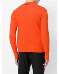 orange bedruckter Pullover mit einem Rundhalsausschnitt von Prada