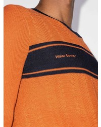 orange bedruckter Pullover mit einem V-Ausschnitt von adidas