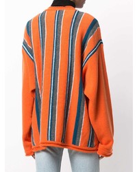 orange bedruckter Pullover mit einem V-Ausschnitt von Marni