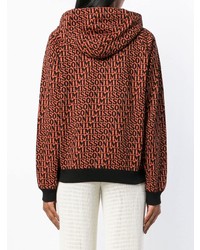 orange bedruckter Pullover mit einer Kapuze von Missoni