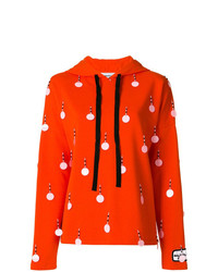 orange bedruckter Pullover mit einer Kapuze von Au Jour Le Jour