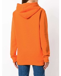orange bedruckter Pullover mit einer Kapuze von Calvin Klein Jeans