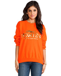 orange bedruckter Pullover