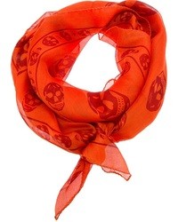 orange bedruckter Schal von Alexander McQueen