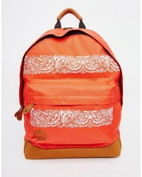 orange bedruckter Segeltuch Rucksack