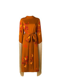 orange bedrucktes Ballkleid