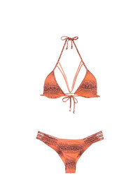 orange bedrucktes Bikinioberteil von Amir Slama