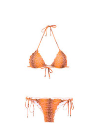 orange bedrucktes Bikinioberteil von Amir Slama