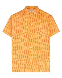 orange bedrucktes Kurzarmhemd von Bode