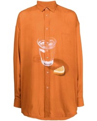 orange bedrucktes Kurzarmhemd von Jacquemus