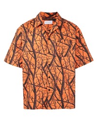 orange bedrucktes Kurzarmhemd von John Elliott