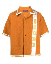 orange bedrucktes Kurzarmhemd von Just Don