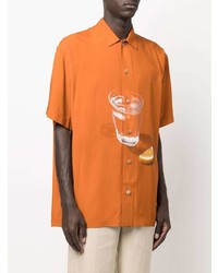 orange bedrucktes Kurzarmhemd von Jacquemus