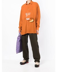 orange bedrucktes Kurzarmhemd von Jacquemus