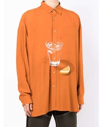 orange bedrucktes Kurzarmhemd von Jacquemus