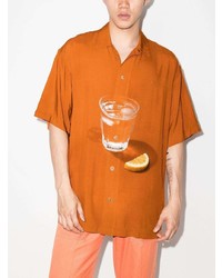 orange bedrucktes Kurzarmhemd von Jacquemus