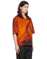 orange bedrucktes Kurzarmhemd von Givenchy