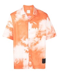 orange bedrucktes Kurzarmhemd von Paul Smith