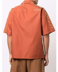 orange bedrucktes Kurzarmhemd von Marni