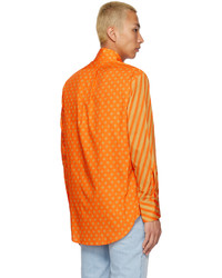 orange bedrucktes Langarmhemd von ERL
