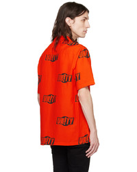 orange bedrucktes Langarmhemd von Ksubi