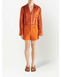 orange bedrucktes Langarmhemd von Etro
