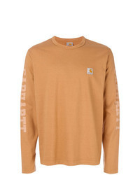orange bedrucktes Langarmshirt