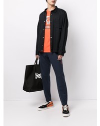 orange bedrucktes Langarmshirt von AAPE BY A BATHING APE