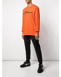 orange bedrucktes Langarmshirt von Supreme