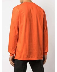 orange bedrucktes Langarmshirt von Supreme