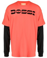 orange bedrucktes Langarmshirt von Bossi Sportswear