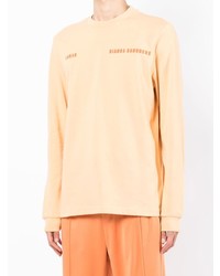 orange bedrucktes Langarmshirt von Bianca Saunders