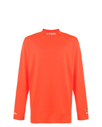 orange bedrucktes Langarmshirt von Heron Preston