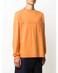 orange bedrucktes Langarmshirt von Acne Studios