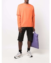 orange bedrucktes Langarmshirt von Off-White