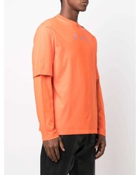 orange bedrucktes Langarmshirt von Off-White