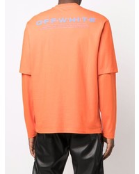 orange bedrucktes Langarmshirt von Off-White