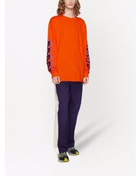 orange bedrucktes Langarmshirt von Gucci