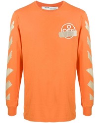 orange bedrucktes Langarmshirt von Off-White