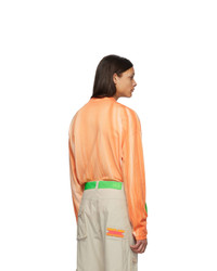 orange bedrucktes Langarmshirt von Heron Preston