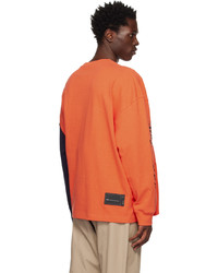 orange bedrucktes Langarmshirt von We11done